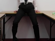 Horny Suit Twink Plays His Nipples and Jerk Off After Work Onlyfans : @littlefetish555