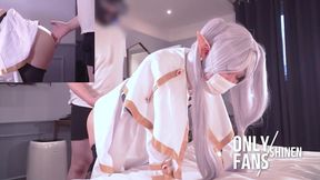 Cute Frieren Cosplay ruined by her prize vibrator