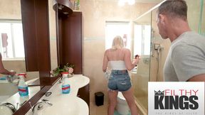 FilthyTaboo - Blonde Babe Sucks Strict Stepdaddy's Dick Instead Of Doing Chores