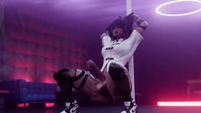 Sanae - Futanari Stripper Puts on a Show for BBC