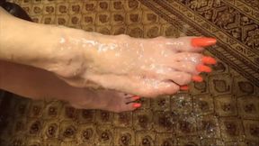 Extremely long red toenails with 6 inch sandals - full clip - (1280x720*wmv)
