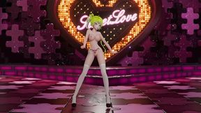 hatsune miku shake it hentai vocaloid undressing dance tatto white socks mmd 3d blonde hair