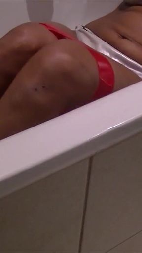 Busty Indian Bikini Babe Bound and Gagged in the Bathtub
