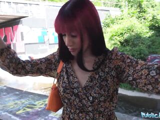 Public Agent Glamorous face bubble butt and moist pussy public sex