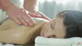 Brunette hottie takes a hard fucking from a horny masseur