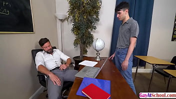 DILF teacher bareback fucks Gay Teen in office