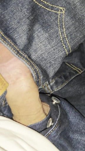 Cock in Levi's 501 Jeans Pocket