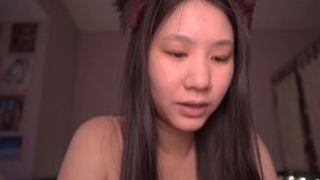Cute Asian Catgirl Cosplay Gives Hot Blowjob and Anal