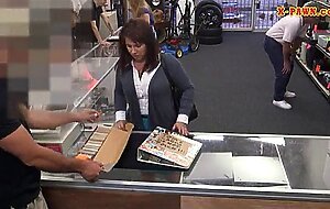 Mature busty milf sells some stuff for her husbands bail