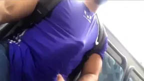 Huge Muscle Stud Exposes Massive Hard cock on Train — Raw Twink Rides Bareback 18+