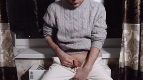 A Young Guy Jerks off His Dick and Cums Loudly