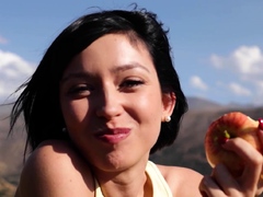 Attractive latina teen loves nude hiking