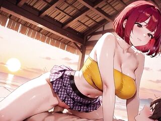 YOU’ll At no time Guess How Deep This Redhead Hentai Babe Takes It at Sunset