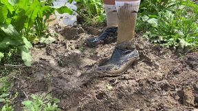 Messy Boots and White Socks! In Real Mud!