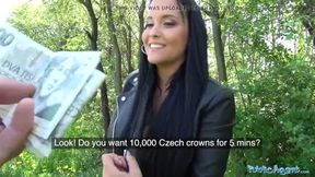 Sticky facial for busty hot Czech teen