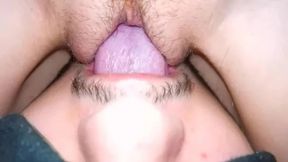 Wife Moans from Close-up Cunnilingus Sitting on Her Face with Wet Pussy