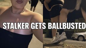 Stalker gets ballbusted