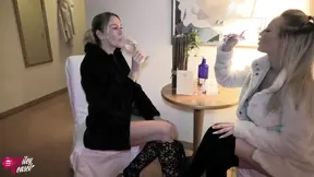 2 Naughty Blonde Sluts in Boots and Fur Coat!