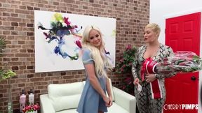 Luring Elsa Jean's small boobs scene