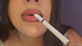 POV - Worship your goddess with beautiful lips while she smokes