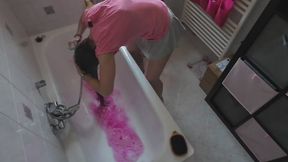 The Red River flows again: Fuchsia Dye Rinse, Heavy Conditioning & Tangle Ritual