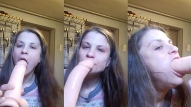 Amazing deepthroath degraded married slave bitch alone with huge toy