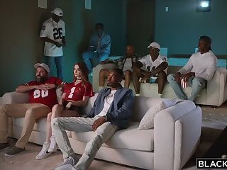 BLACKED Molly Little Gets Passed Around In 6-BBC Gangbang