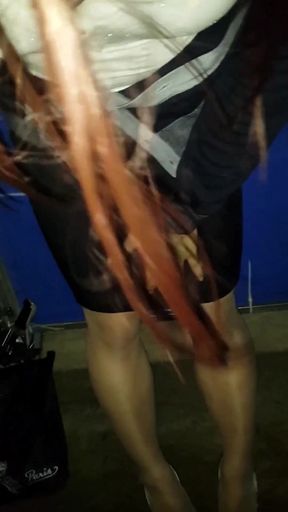 I sneaked into a construction site in my own school on a rainy night, teased my dirty sissy pussy until it became a&hellip;   Clip 1