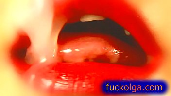 Extreme closeup on cumshots in mouth and lips