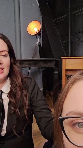 Chloe and Faye College Girl Threesome with the Principal