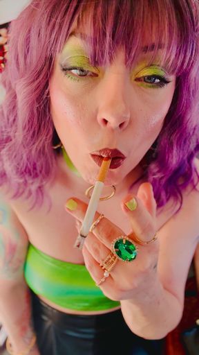 The Lovely Miss Tina Snua Smokes A Cigarette With Dangles, Drifts &amp; Close Ups