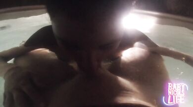 Latina deepthroats in the public jacuzzi hottest blowjob ever