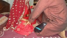 Newest threesome Desi My Husband Father First Night Fucked Doggystyle Best Newly Married Wife With Husband Father Night Blowjob and Hardcore