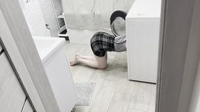 stuck in the washing machine and got fucked