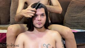 long hair worship & sensory brushing by male hands