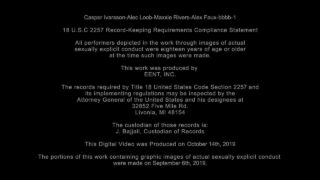 Orgie, Ohne Sattel, Gruppensex, Gangbang – die College-Teens Alec Loob, Alex Faux, Casper Ivarsson und Maxx Rivers werden in den Arsch gefickt