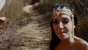 Hot brunette loves to suck cocks outdoors