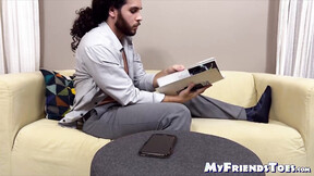 Nathaniel took his shirt & socks off & showed his bombshell barefoot while be