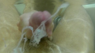 Underwater Handjob in the Bath – MILF Strokes His Cock Until He Cums in the Water