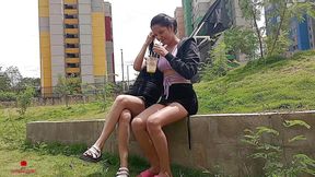 Couple of Stepsisters Find Themselves Horny in an Outdoor Park and Decide to Have Lesbian Sex