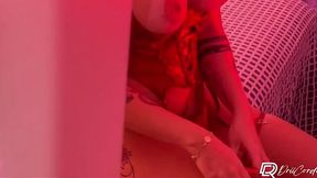 Busting in on a naughty girl and hitting her where it hurts
