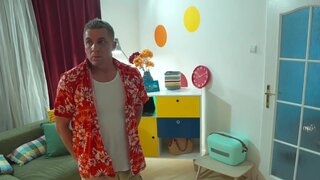 Horny Hayley Vernon gets fucked on Halloween, all in red