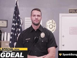 SPANKBANG GOLD - Cheating Sexy Cop Group-fucked By Whole Cop Vigour