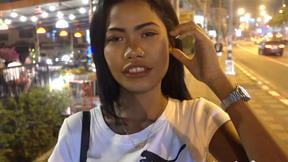 Cute Thai teen with tattoos fucks a Farang on amateur sex video