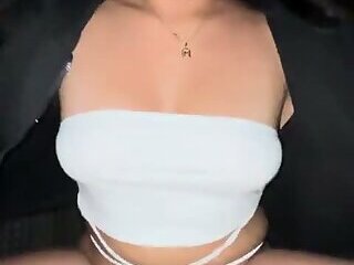 riding a beautiful, big-bootied brunette