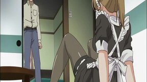 Masturbating anime maid in fantasy