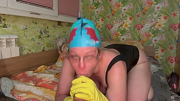 Swim cap,swimsuit,snorkel,rubber gloves,ahegao,orgasms