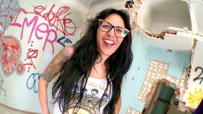 Nerdy girl is total slut