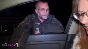 Wife offered to fuck in the parking lot - swap pussy filling for tank filling!