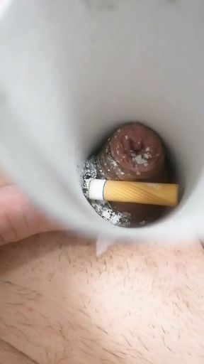 My micropenis is ashtray. Torture burn  CBT BDSM